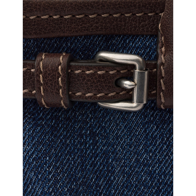 Womens Bonnie Small Denim and Leather Shoulder Bag