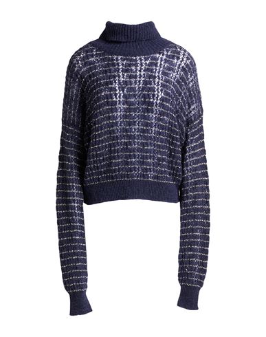 Alysi Woman Turtleneck Midnight blue Size L Alpaca wool, Merino Wool, Polyamide, Viscose, Metallic fiber