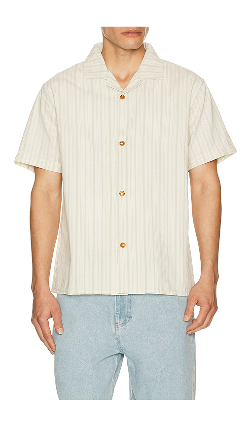 Rhythm Vacation Stripe Shirt in White. M. Also in