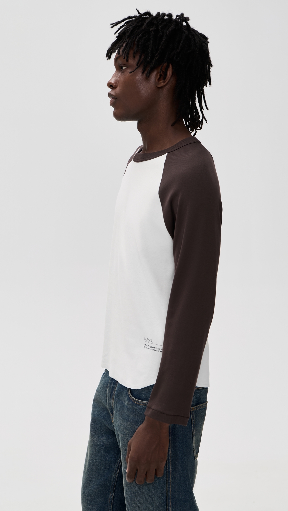 A. P.C. Raglan Long Sleeve Tee Bld Beige/Brown