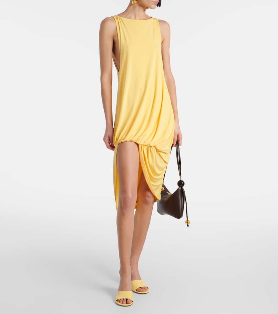 Peplo draped jersey minidress