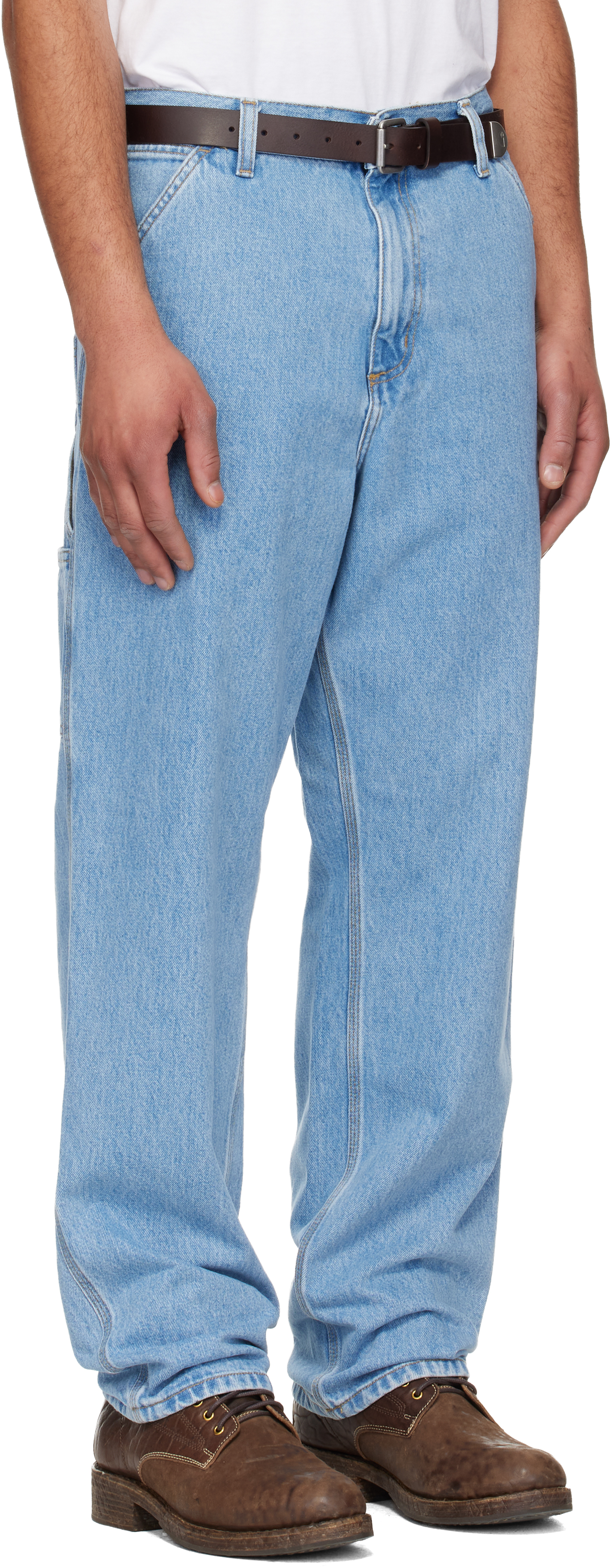Blue Single Knee Jeans