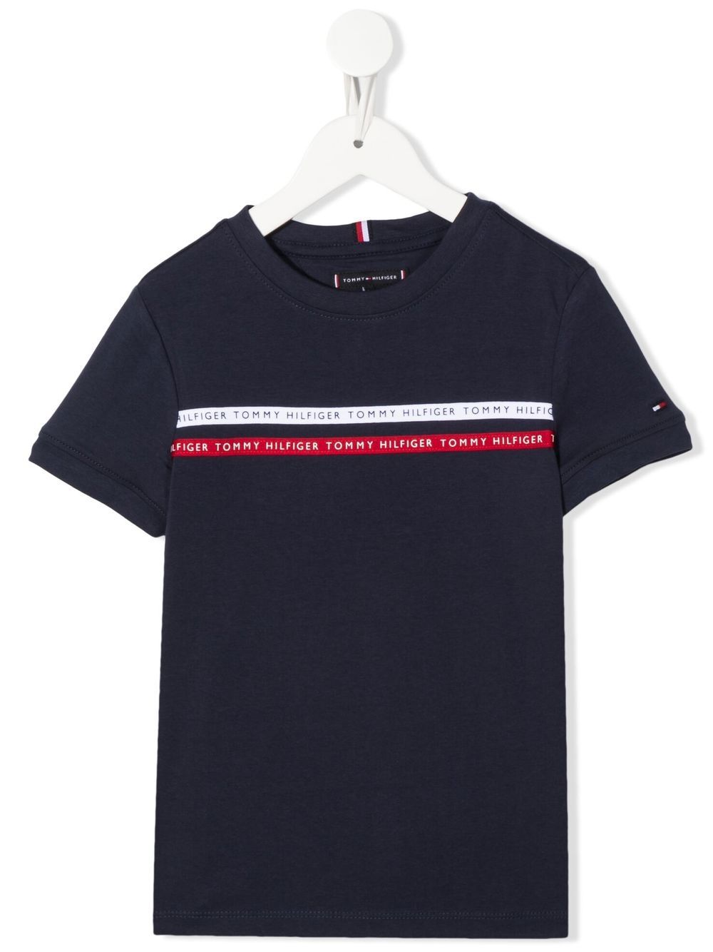 Logo-stripe short-sleeve T-shirt - Blue
