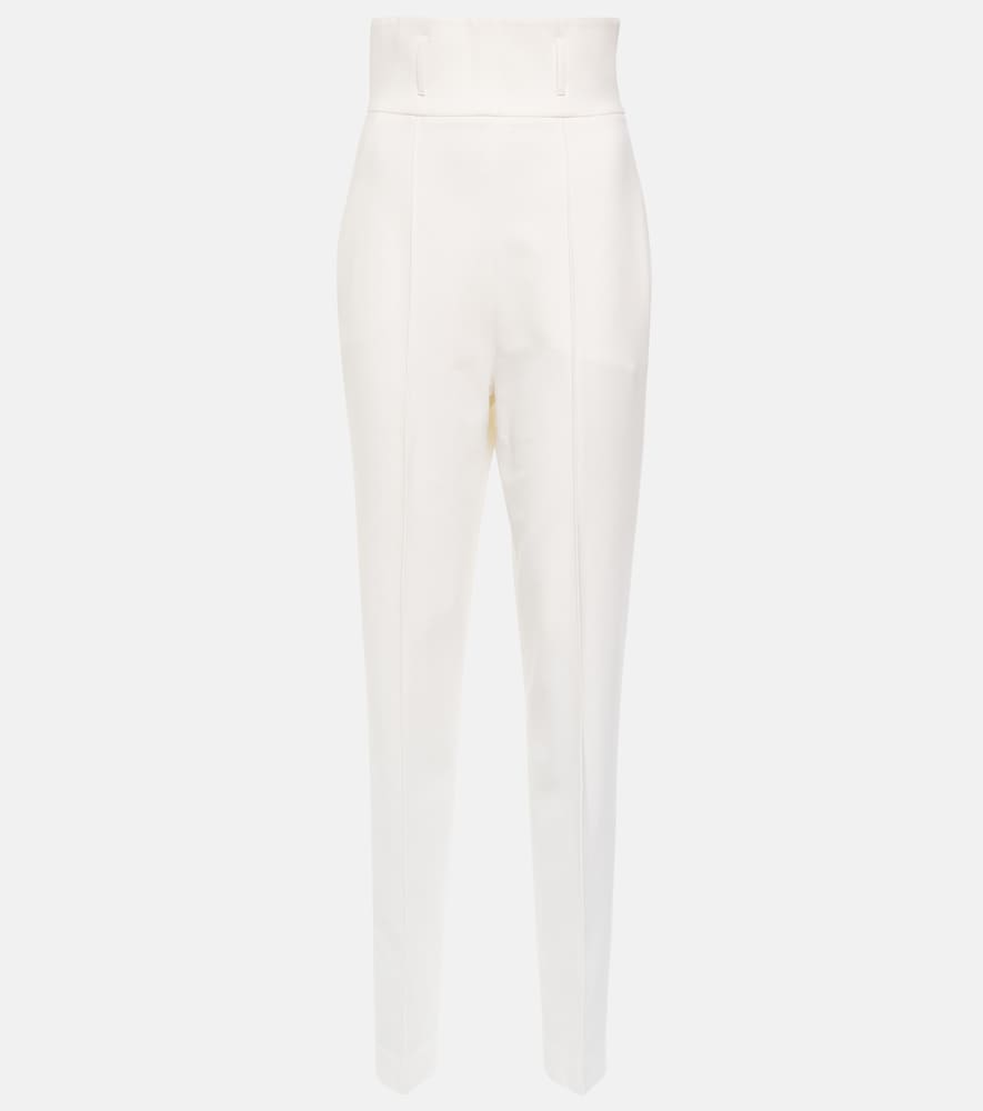 Bridal straight wool-blend pants