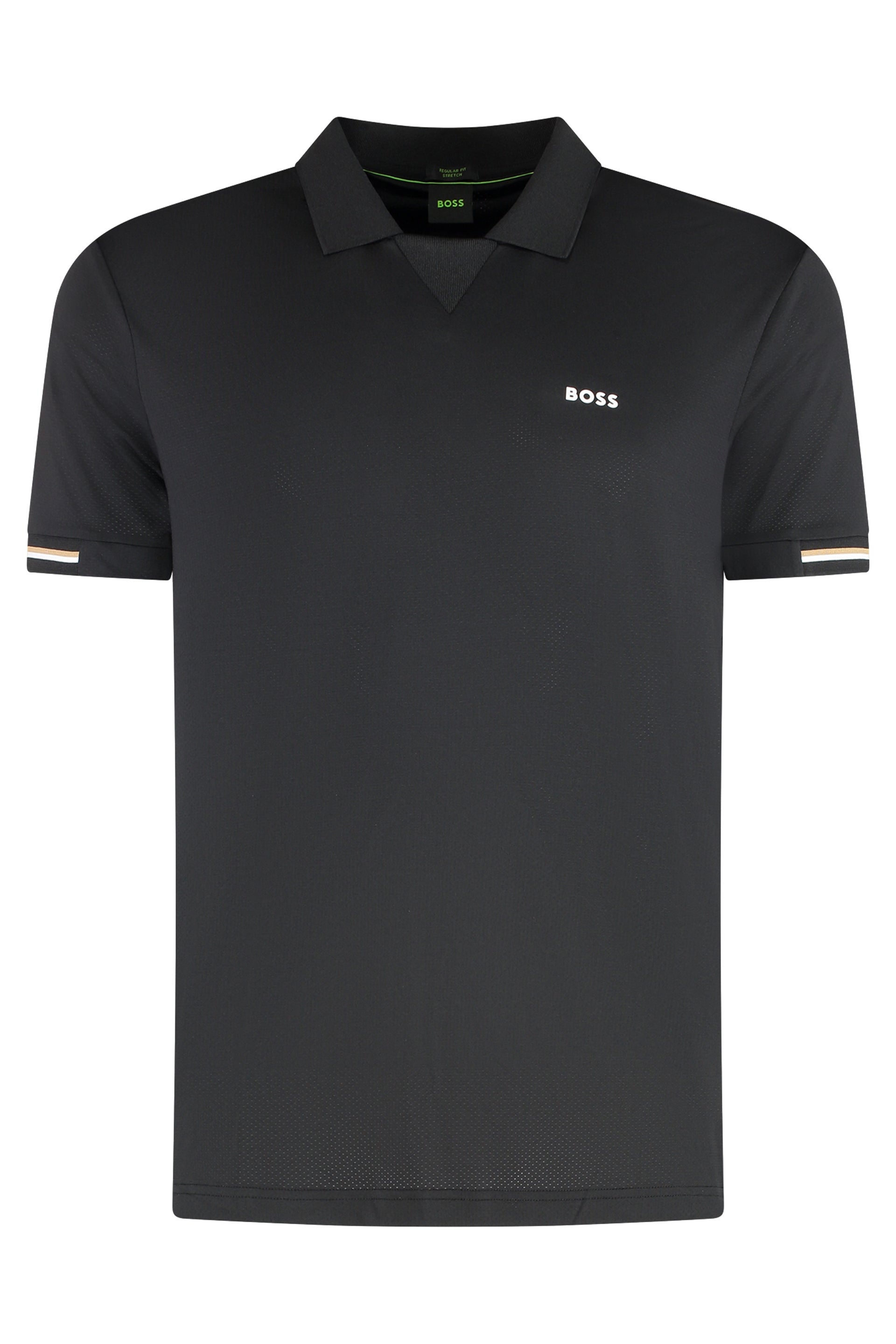 Technical Polyester-Elastane Polo Shirt — Black