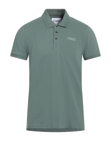 Man Polo shirt Sage green Size L Cotton