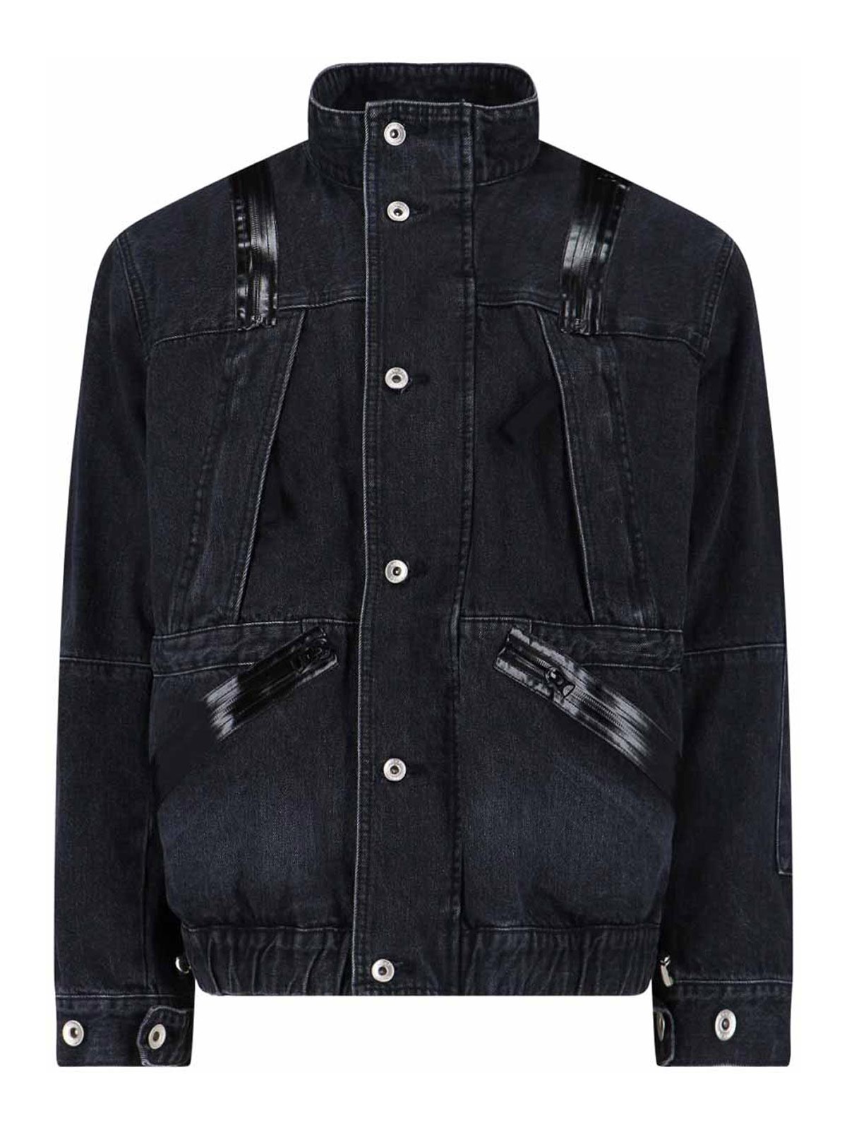 Sacai - high collar jacket adjustable drawstring front pocket