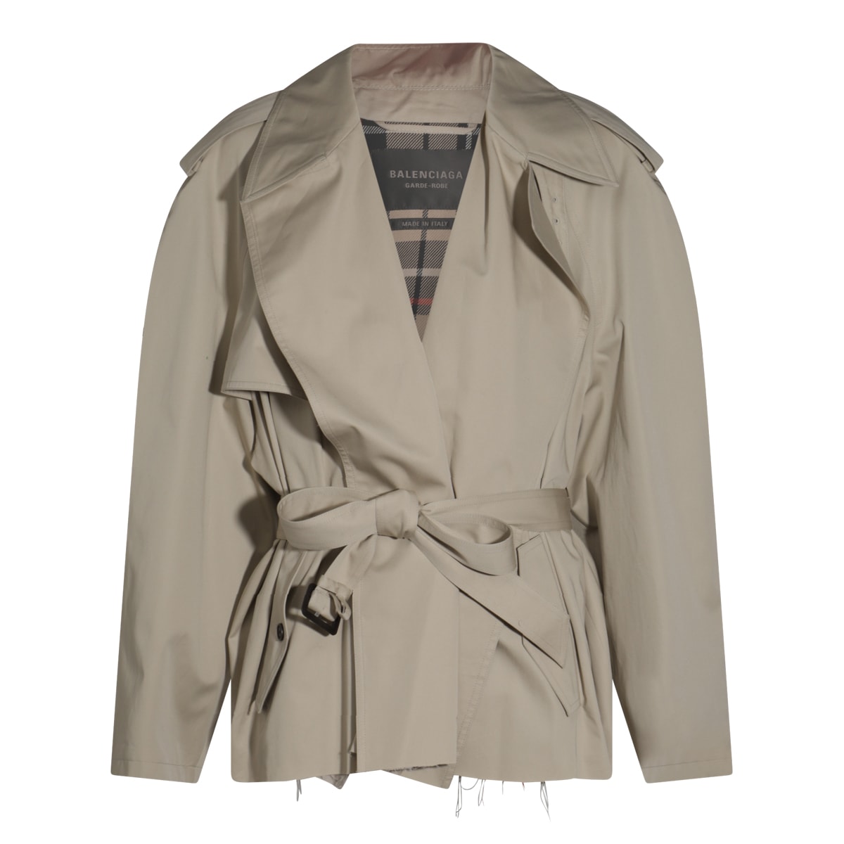 Beige Cotton Trench Coat