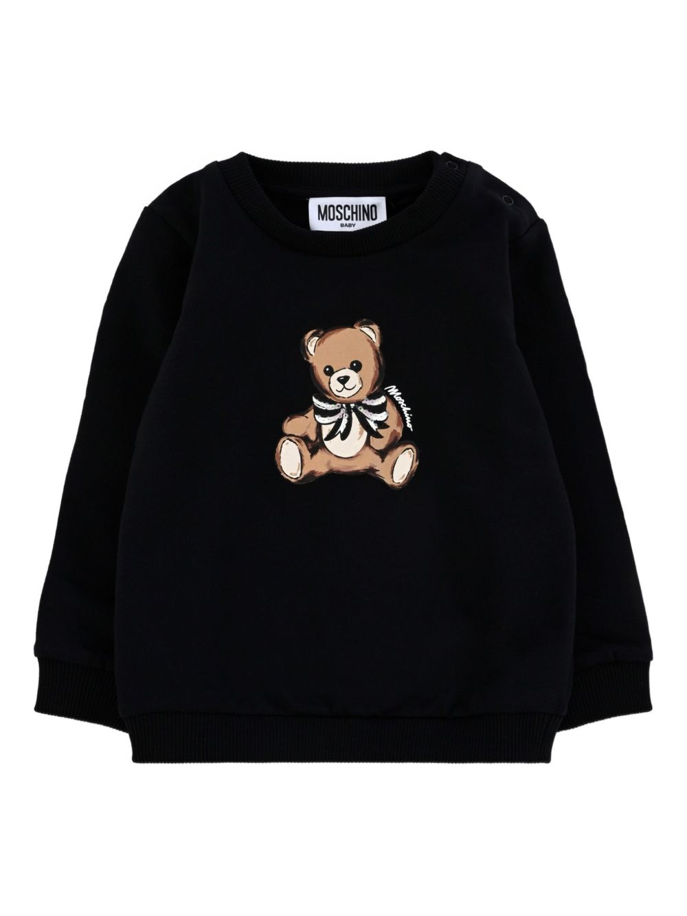 Teddy-print crew-neck sweatshirt - Black