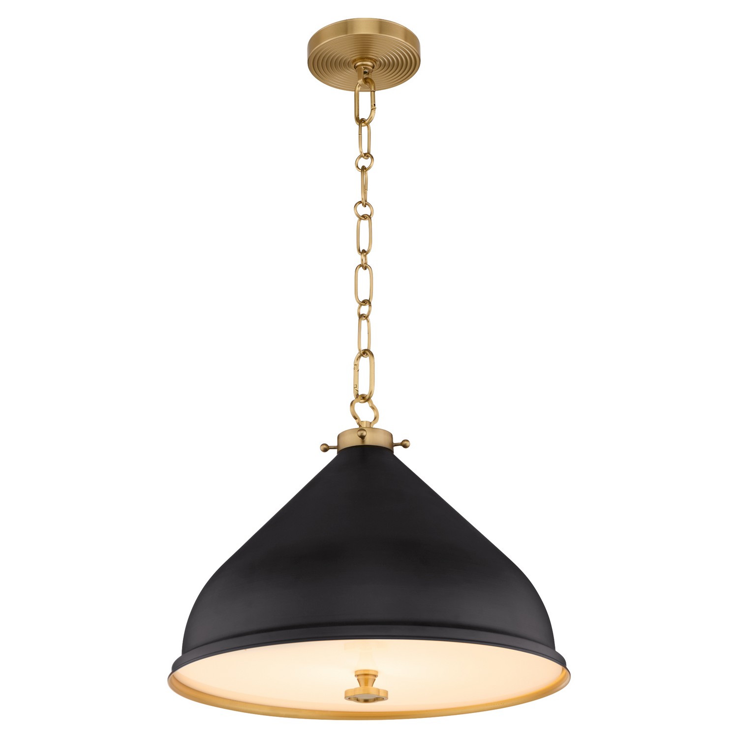 Matte Black | Aged Brass Pendant from the Bonnel Collection
