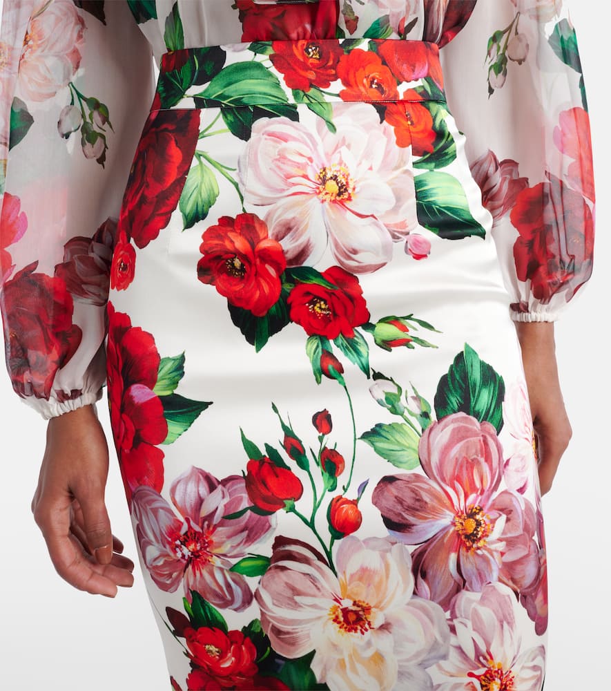 Floral midi skirt