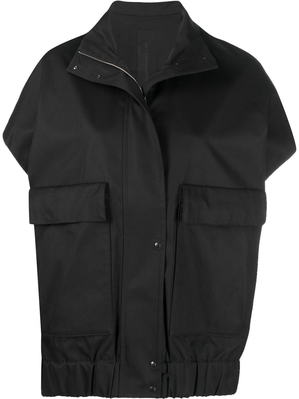 ESC flap-pocket sleeveless jacket - Black