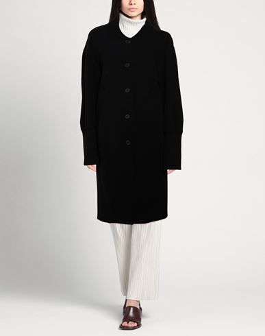 Woman Coat Black Size L Polyester, Viscose, Wool
