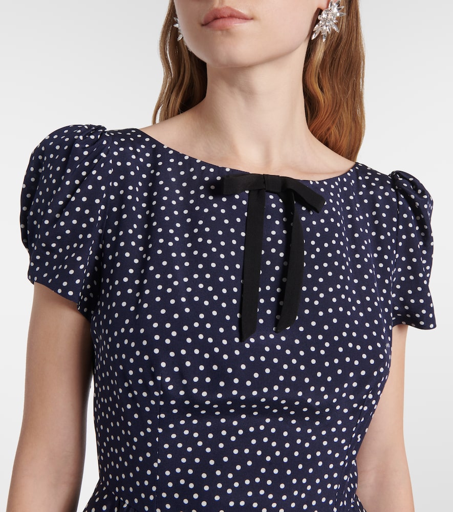Polka-dot silk midi dress