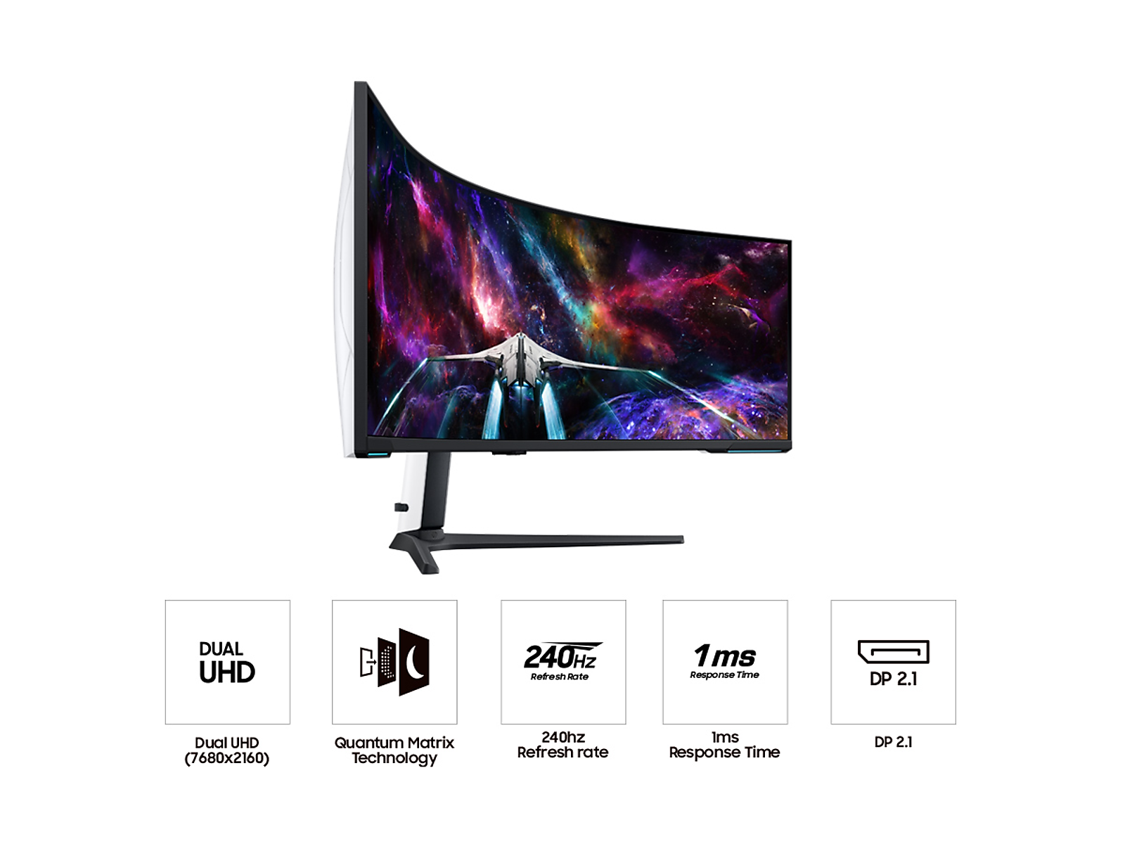 57" Odyssey Neo G9 Dual 4K UHD Quantum Mini-LED 240Hz 1ms in black (GtG) HDR 1000 Curved Gaming Monitor(LS57CG952NNXZA)