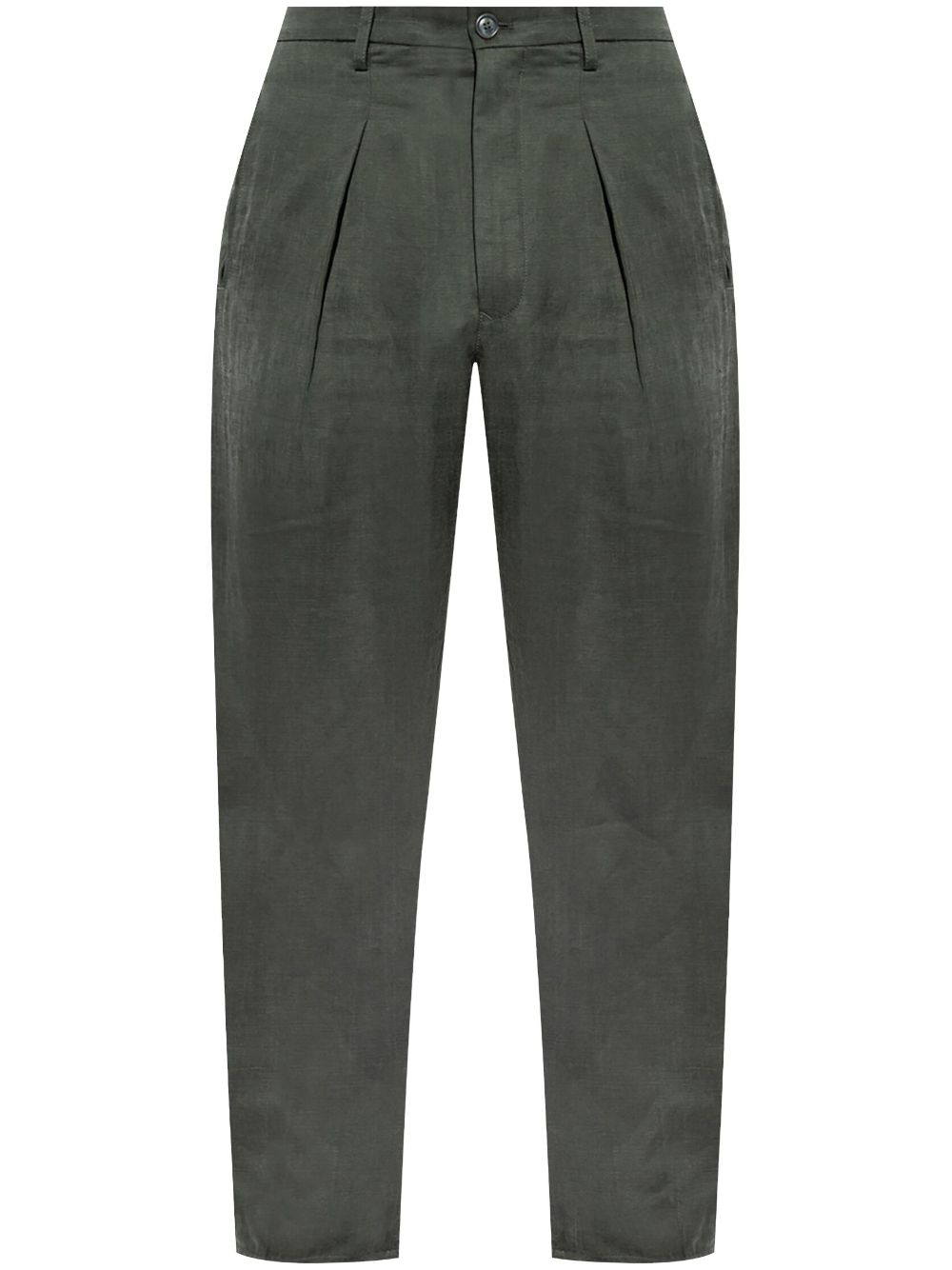 Pleat-detail trousers - Green