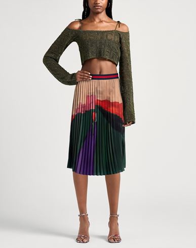 Woman Midi skirt Green Size 10 Polyester