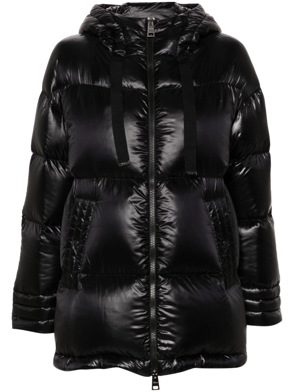 Zip-up puffer jacket - Black