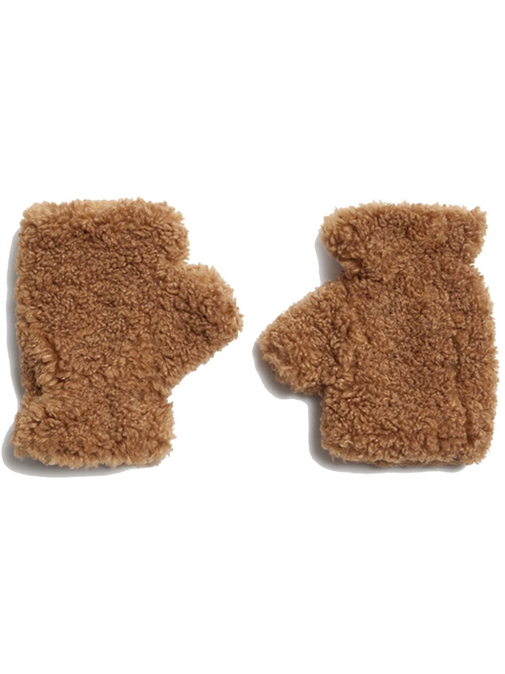 Ariel faux-fur fingerless gloves - Brown