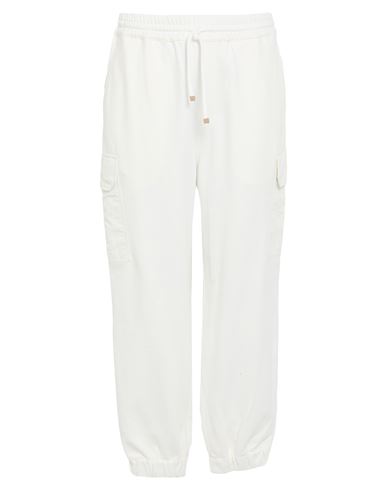 Man Pants White Size XXL Cotton, Polyamide