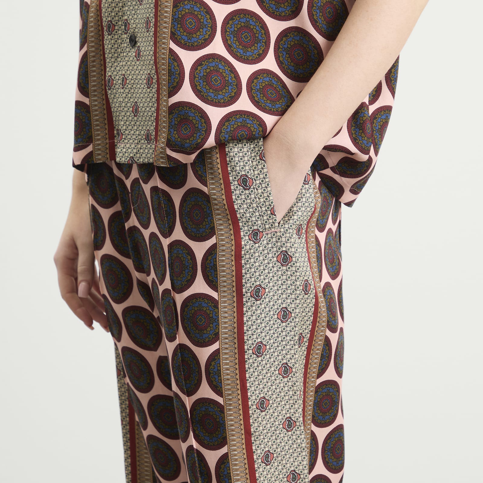 Women's TOGA Inner Print Trousers in Light Pink