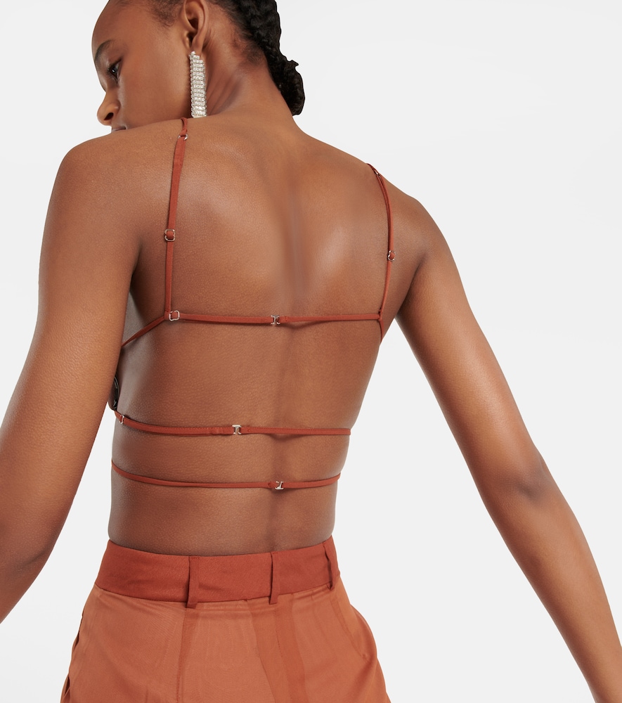 Cutout cotton bra top