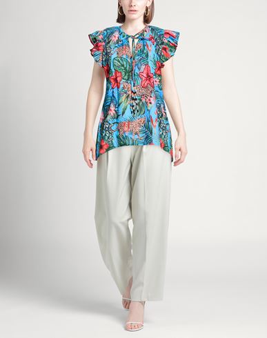 Woman Top Azure Size L Cotton