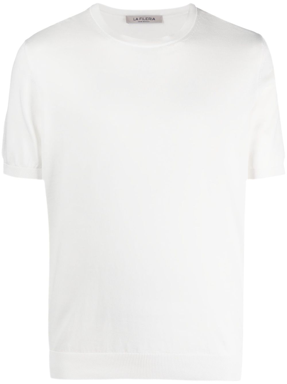 Short-sleeved cotton jumper - White