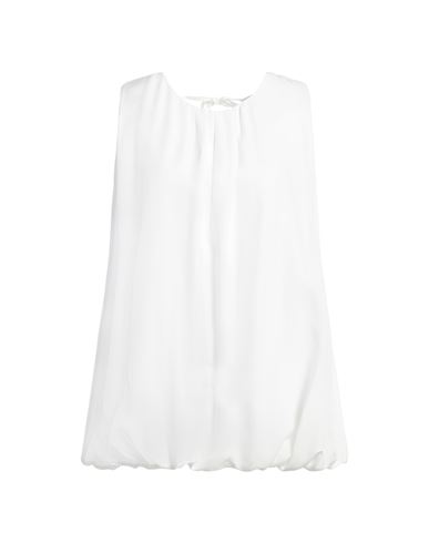 Woman Top White Size M/L Viscose, Tencel