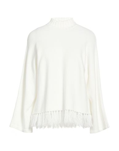 Woman Turtleneck White Size L Viscose, Modal, Nylon
