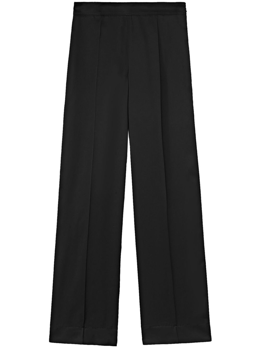 Creased straight trousers - Black