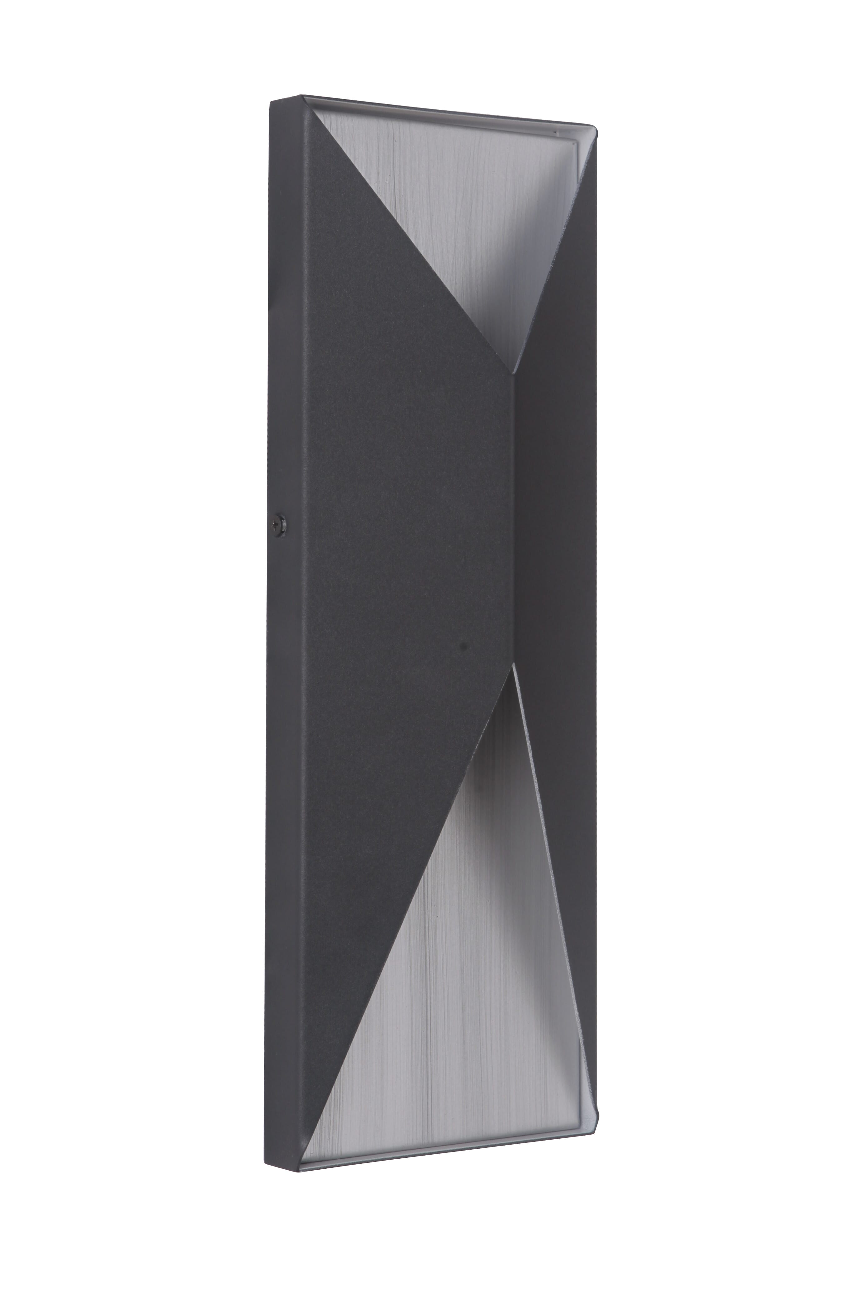 Textured Black Brushed Aluminum LED Outdoor Pocket Sconce from the Peak Collection