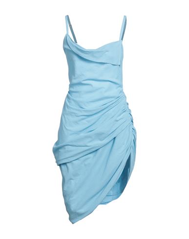 Woman Mini dress Sky blue Size 0 Cotton