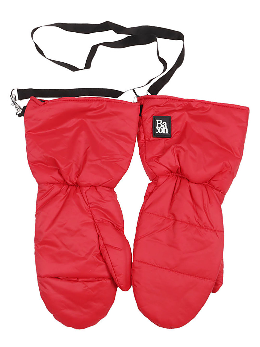 Red Little Joy puffer gloves