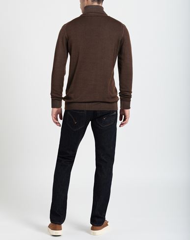 Man Turtleneck Brown Size XL Merino Wool