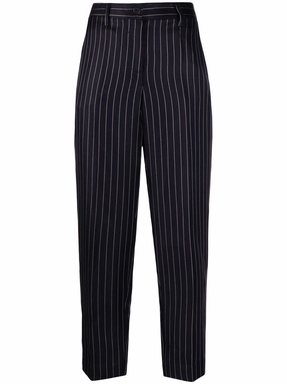 Pinstripe straight-leg trousers - Blue