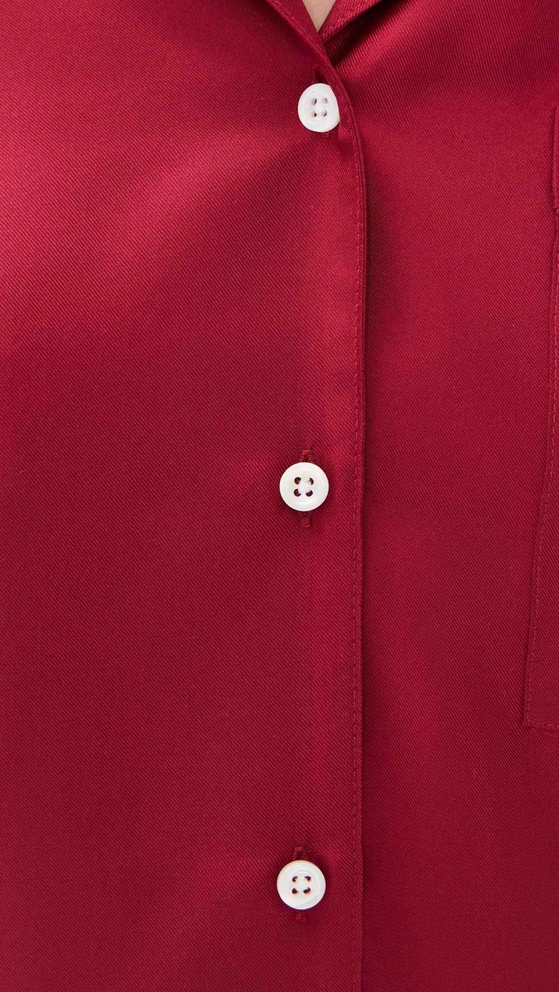 Notched Collar Long Sleeve Shirt Deep Red