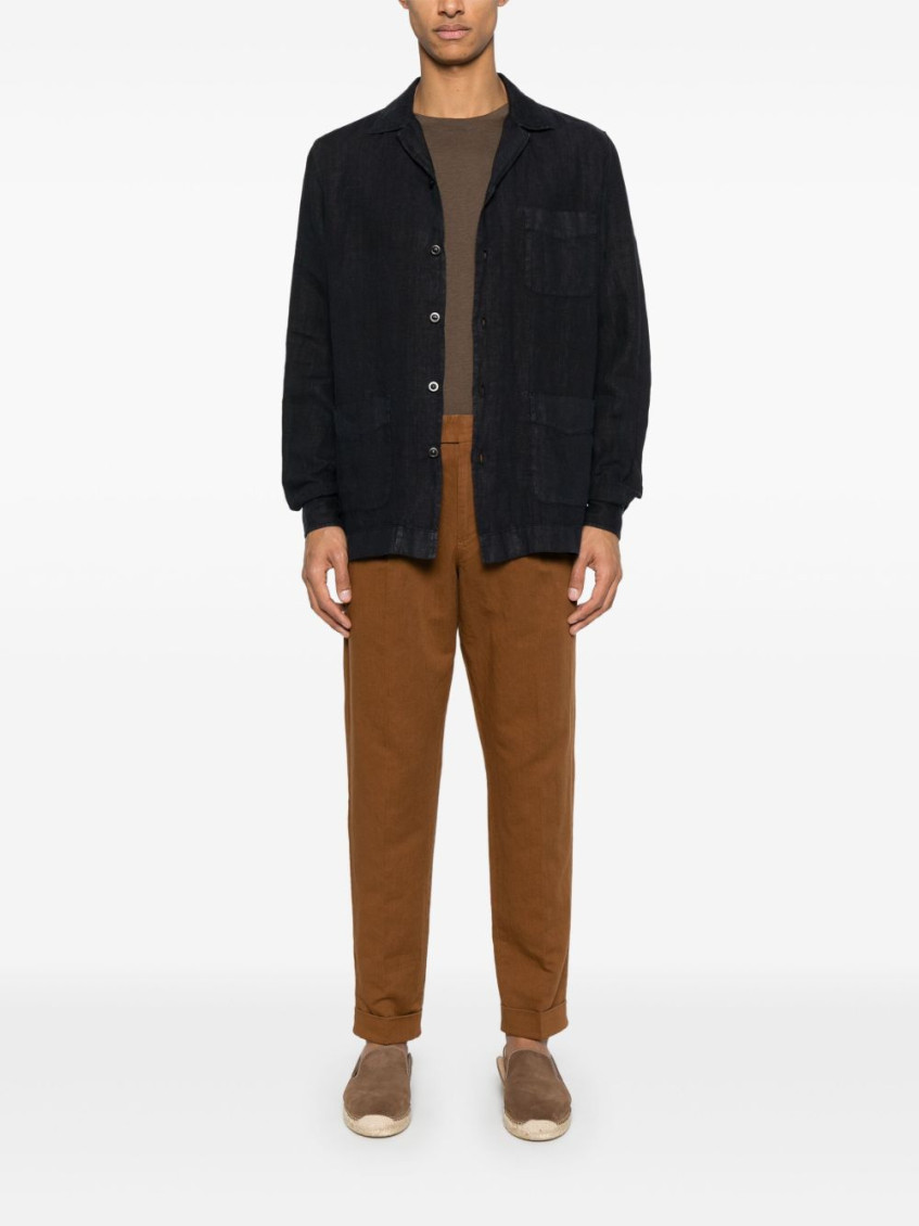 Navy Blue Long Sleeve Overshirt