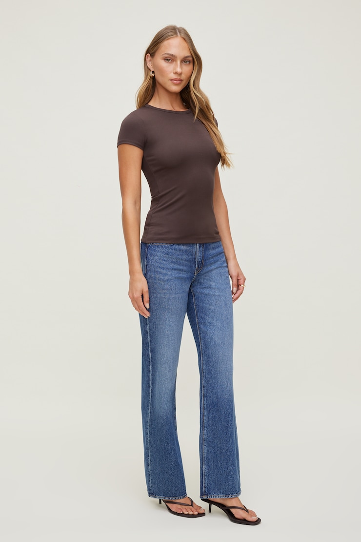 Rumi Crewneck T Shirt - Brown - Women Clothing