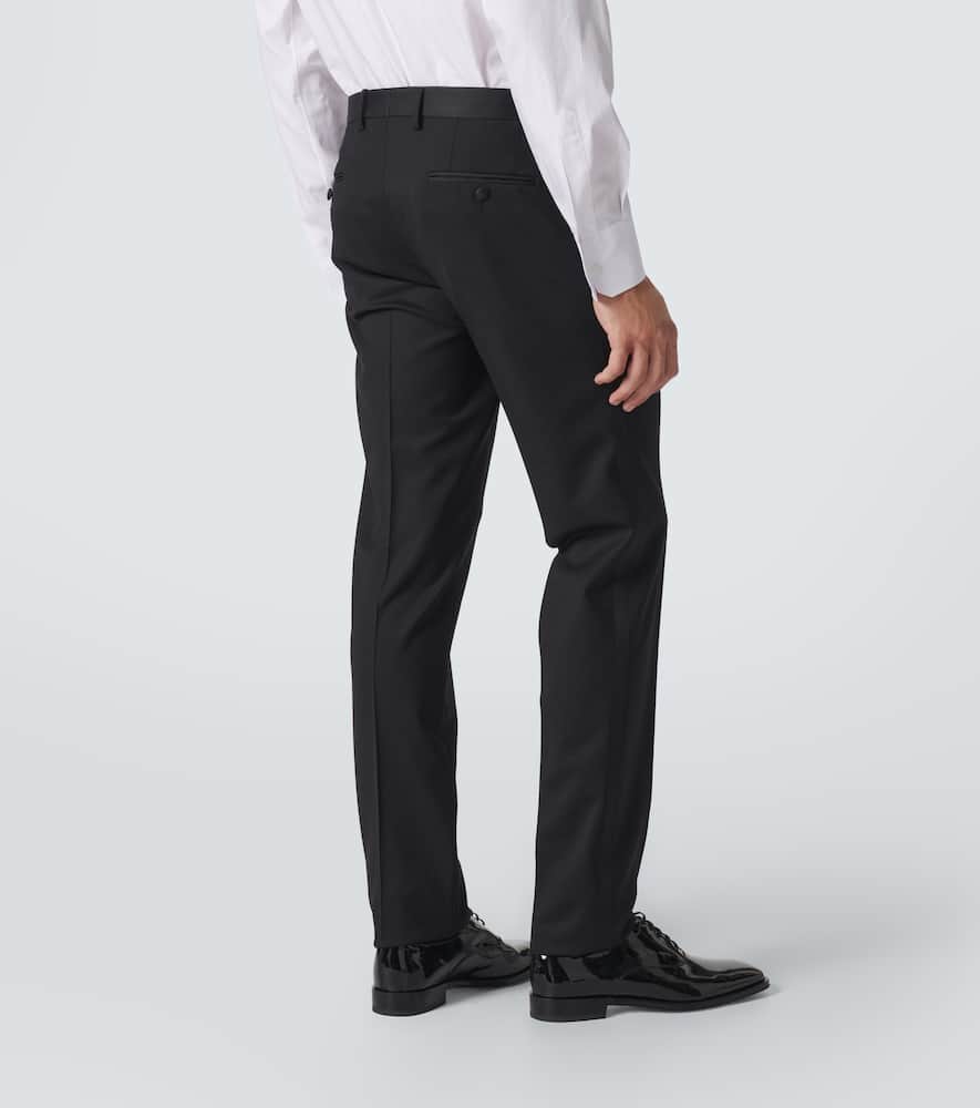 Wool and silk-blend tuxedo pants
