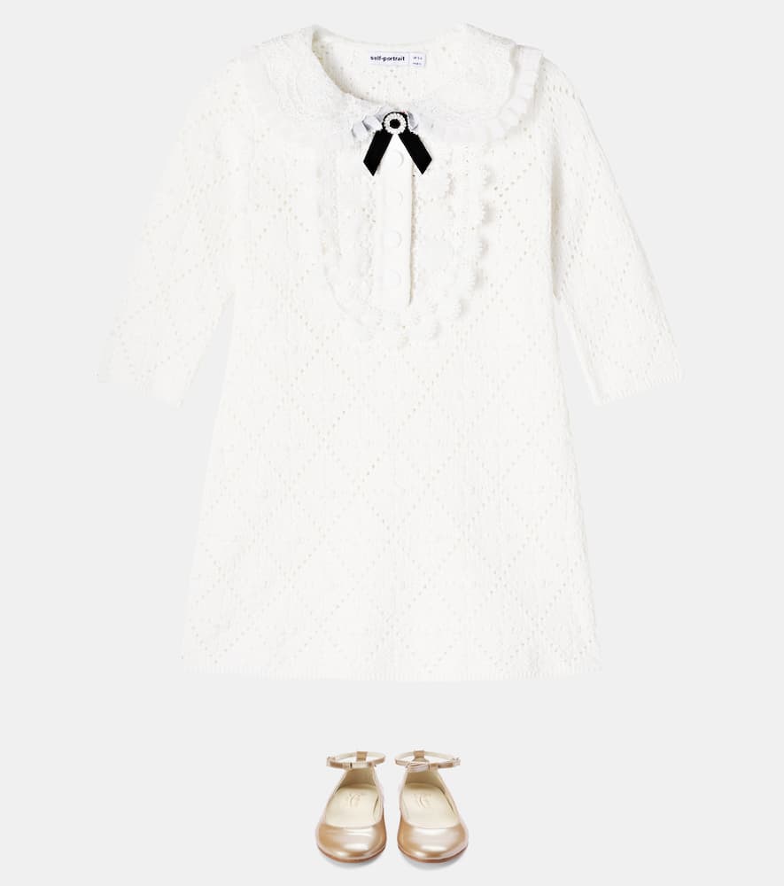 Lacee-trimmed pointelle dress
