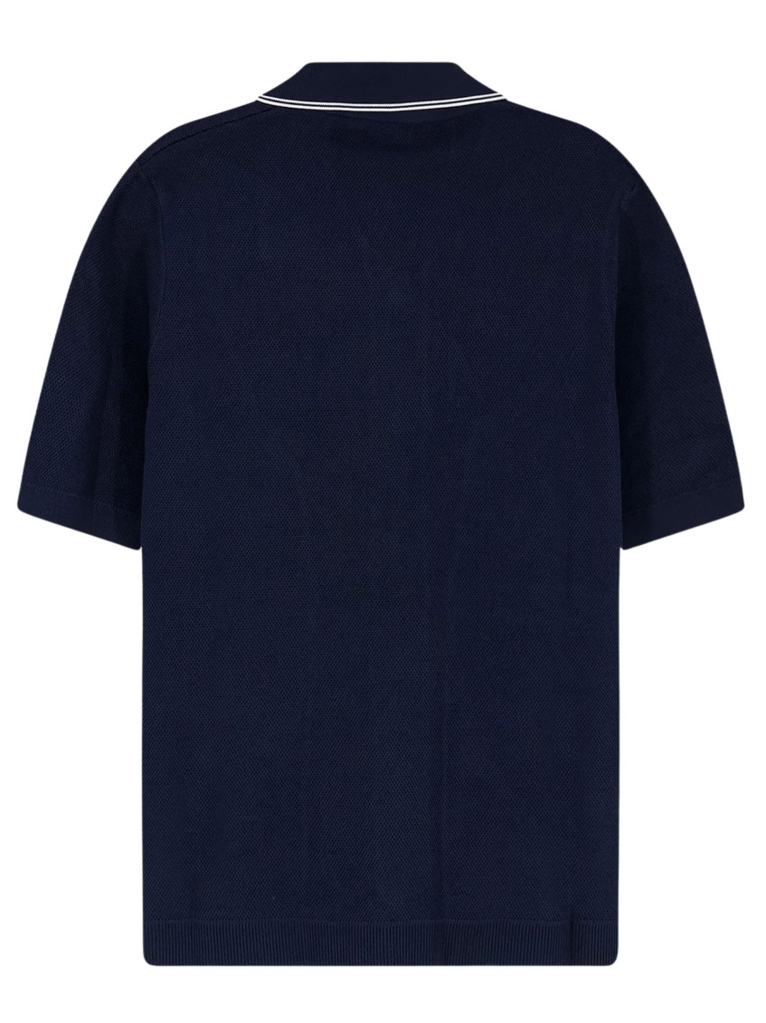 Viscose Blend Polo Shirt With Front Horsebit Embroidery