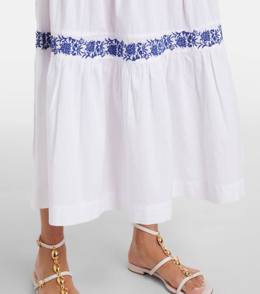 Cannes embroidered cotton maxi dress