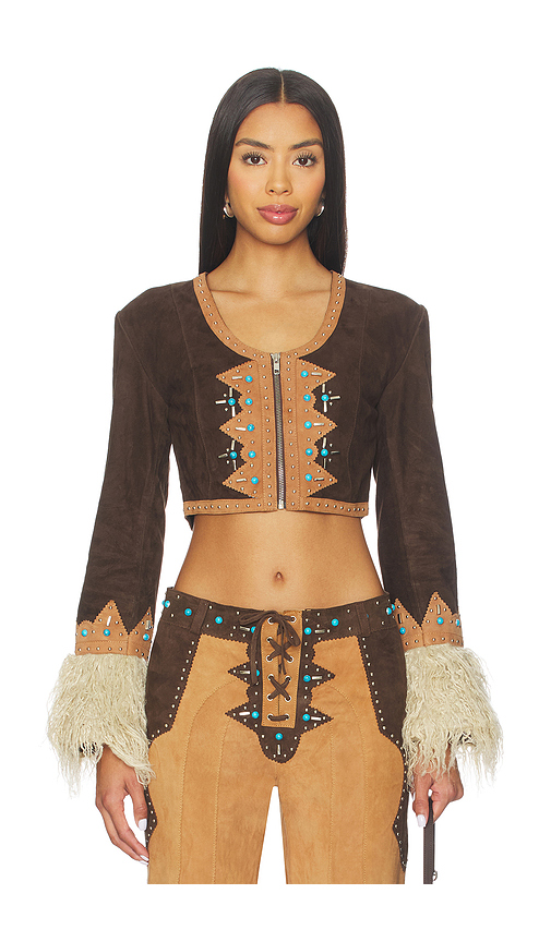 Understated Leather x REVOLVE Record Jacket in Brown. - L also in XS