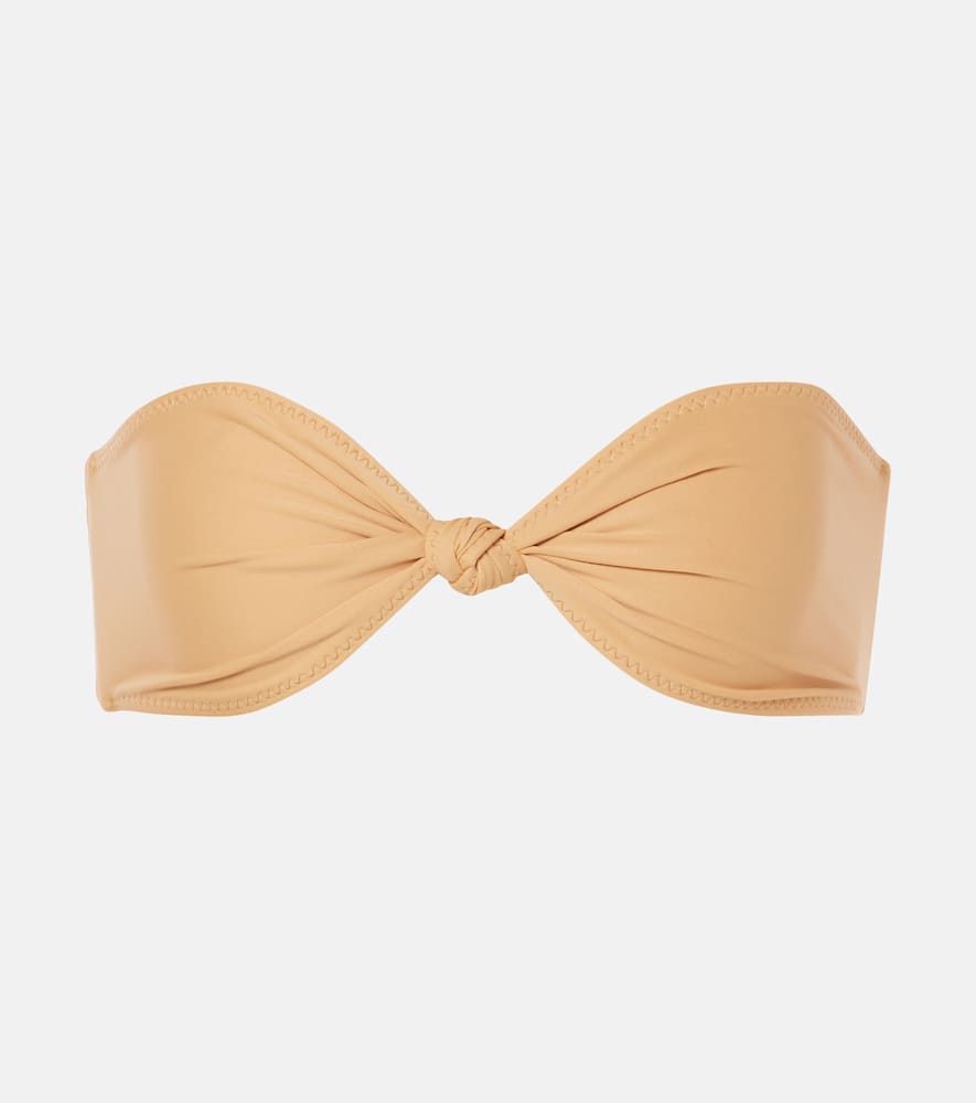 Gathered bandeau bikini top