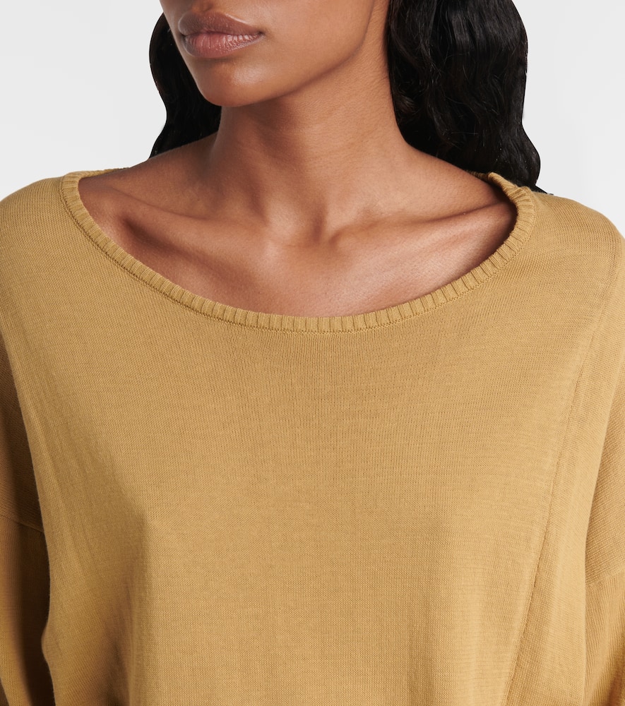 Trompe-l'ail cotton midi dress