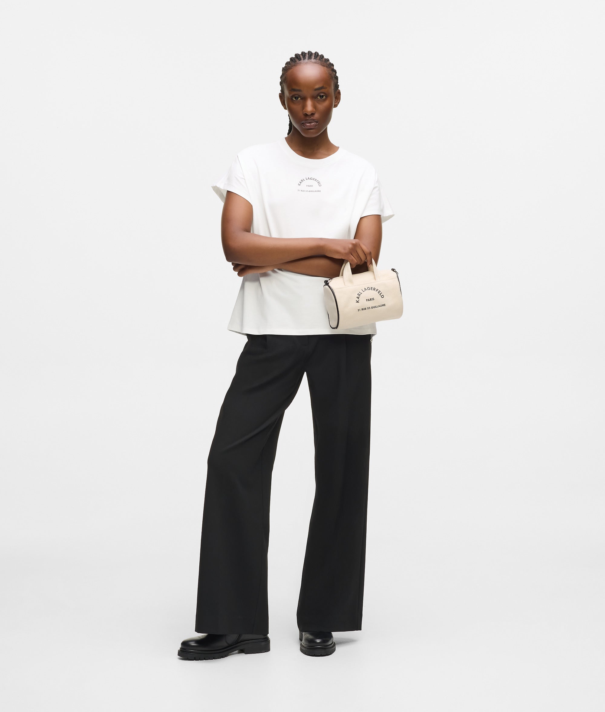 Karl Lagerfeld - Rue St-guillaume T-shirt Mit Glitzer, Damen, Weiss, Größe