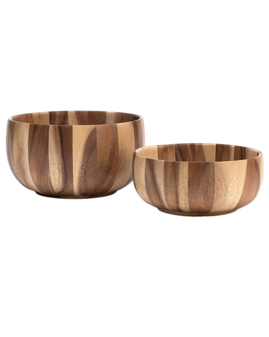International Acacia Sunburst Salad-For-Two Bowl