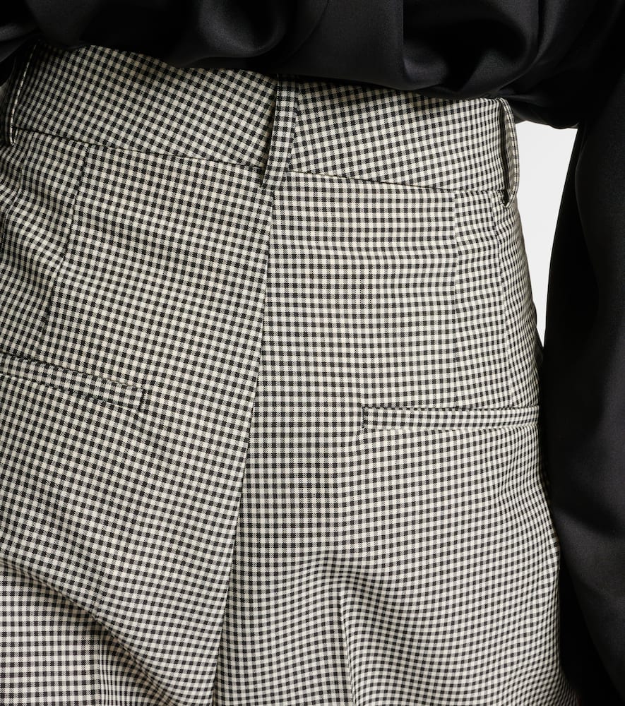 Róhe Gingham wool-blend wide-leg pants