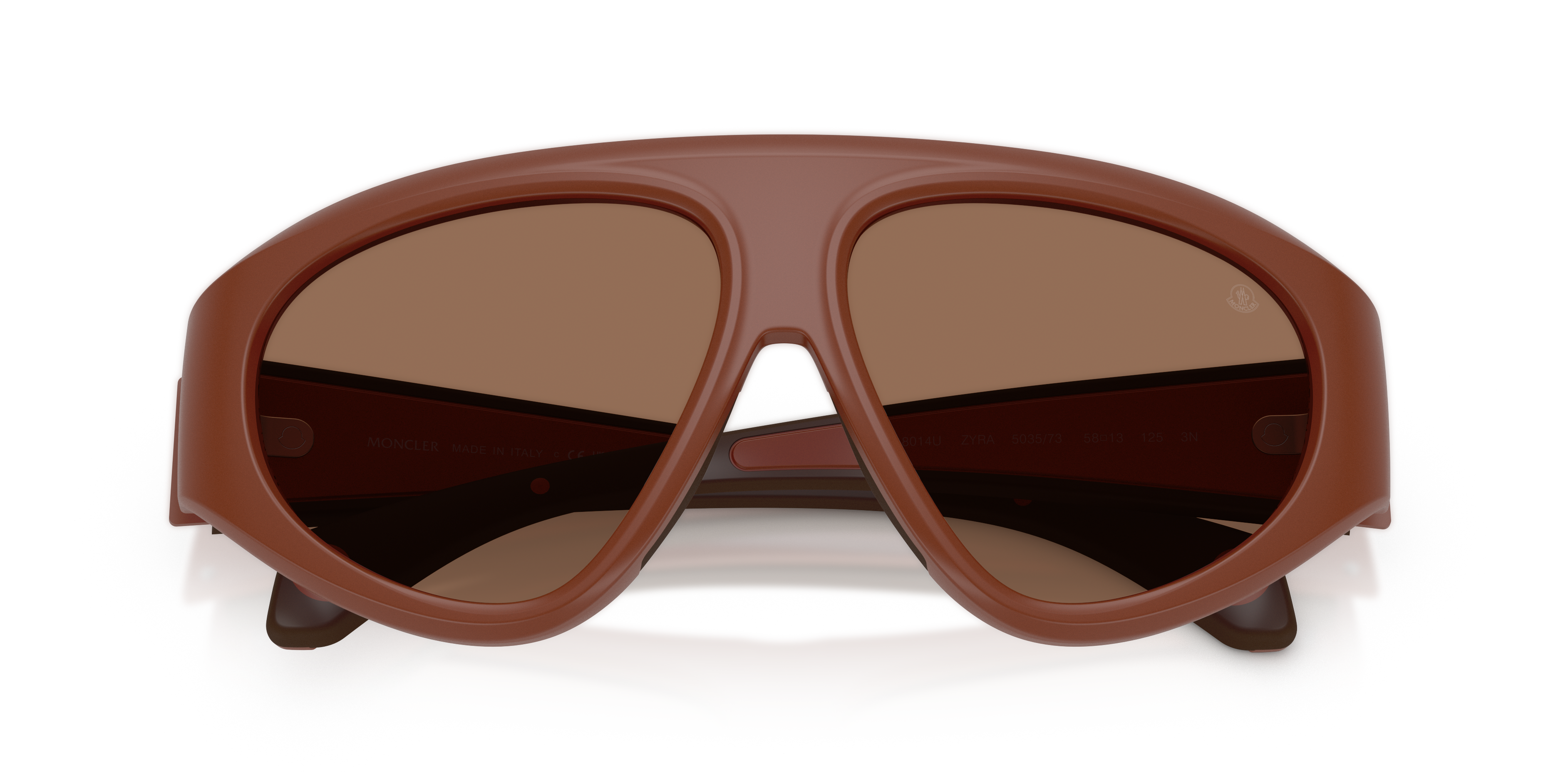 Moncler Unisex Moncler ME8014U ZYRA 503573 Sunglasses Injected Brown Brown Pilot Norma